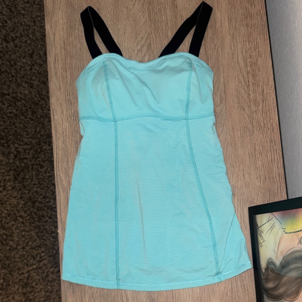 VINTAGE Lululemon Athletica Aqua Tank Top with Black Straps